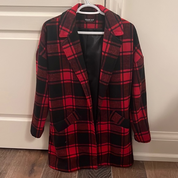 Fashion Nova Red Plaid Jacket - Picture 1 of 1